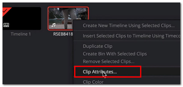 DaVinci Clip Attribútumok