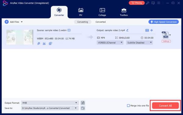 حفظ الفيديو باستخدام AnyRec