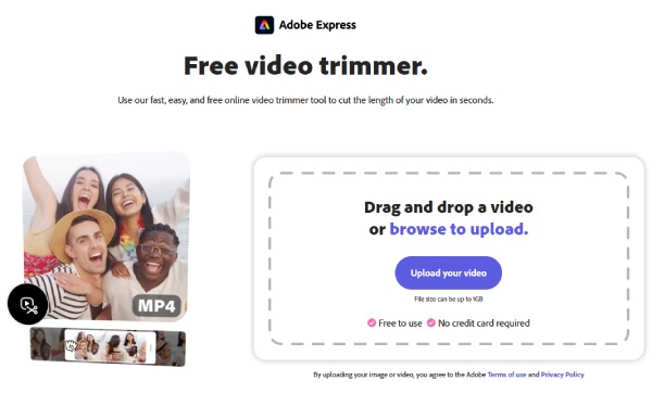 أداة تقليم الفيديو المجانية من Adobe