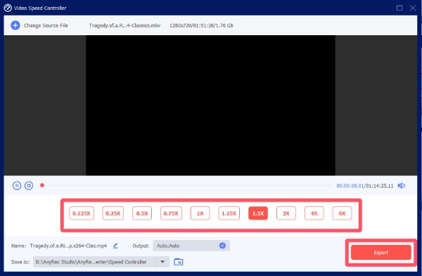 Anyrec에서 비디오 속도 조정