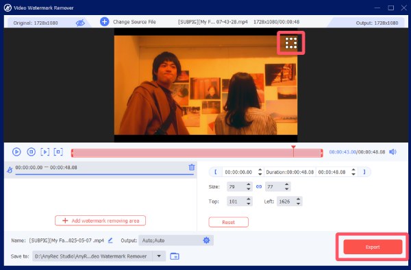 Exporter la vidéo Anyrec