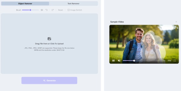 Odstraňovač vodoznaků online Ani