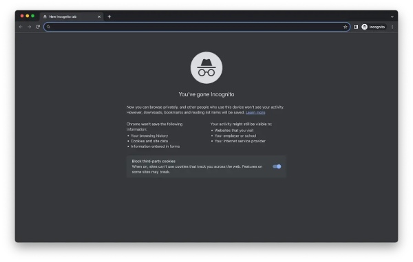 Inkognito-Fenster Mac