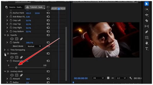 Adjust Sharpen Value