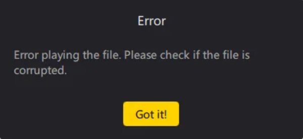 Ødelagt Insta360-fil