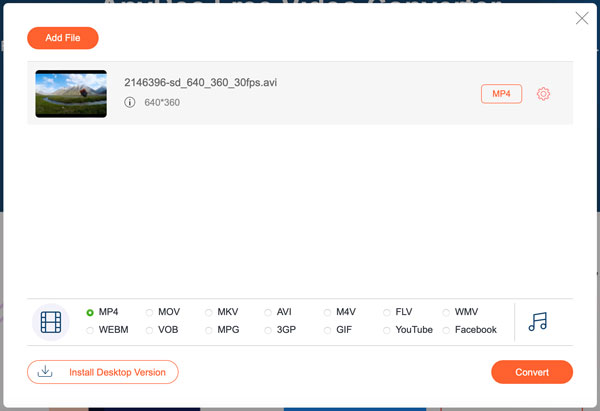Převod AVI do MP4 online