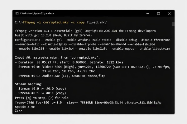 FFmpeg Repair MKV