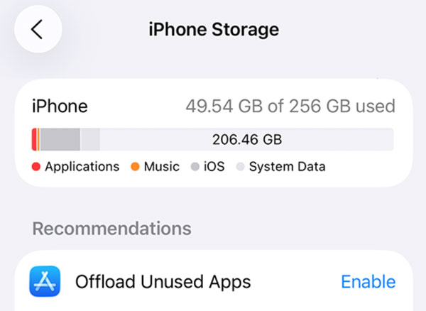查看 iPhone 存储空间